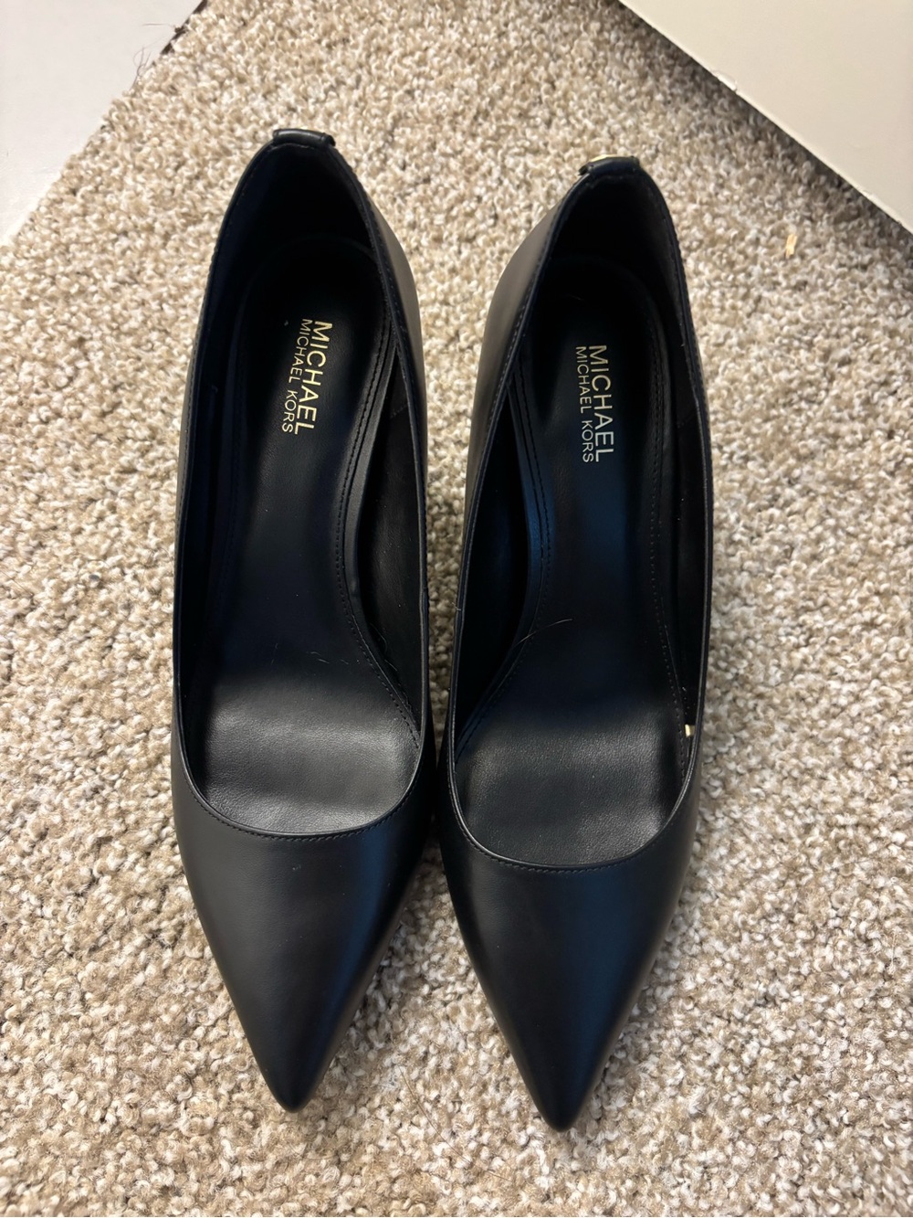 Michael Kors Black Pointed Leather Heels